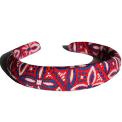 Woven Jacquard Red, White and Blue Headband