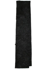 Black Floral Embroidery Silk Chiffon Scarf