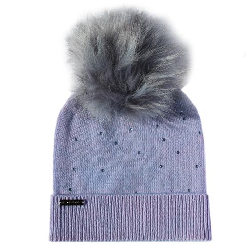 Lavender Crystal Knit Hat