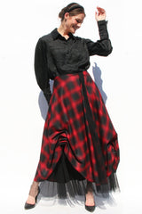 manipulated-plaid-wool-skirt