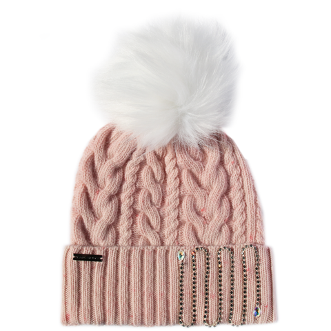 Petal Pink Crystal Knit Hat