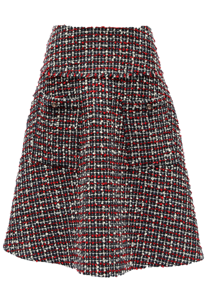 Red White and Blue Tweed Skirt