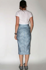 Quilted Pencil Skirt with Slit
