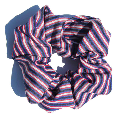 Red White and Blue Stripes Hair Scrunchie