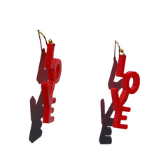    red love acrylic valentines day earrings