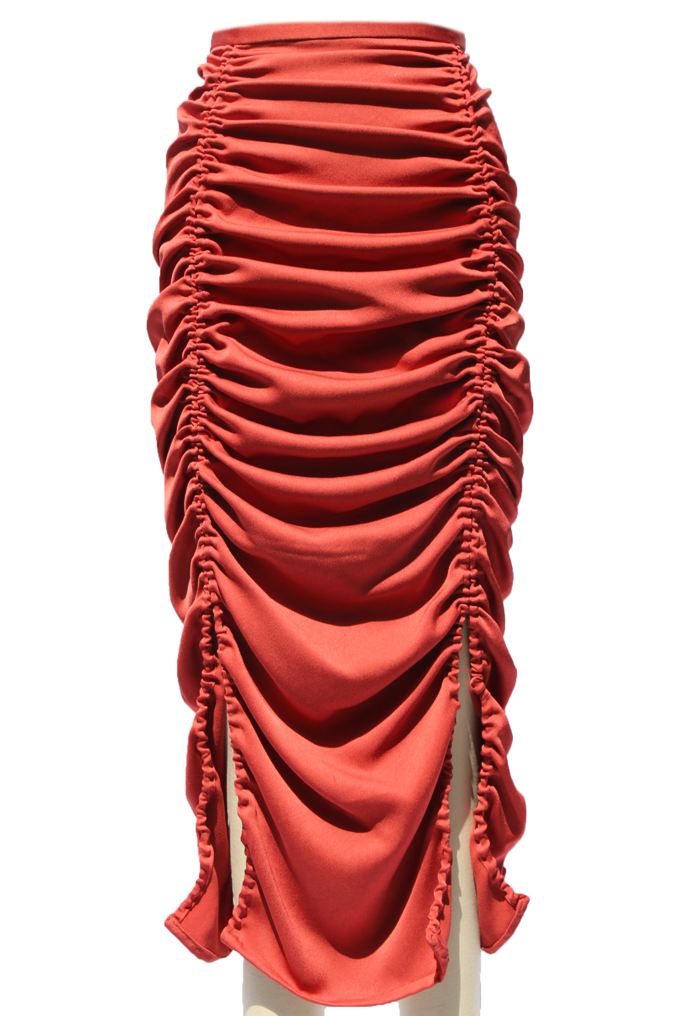 Ruched Crepe Back Silk Skirt / Multiple Color Choices