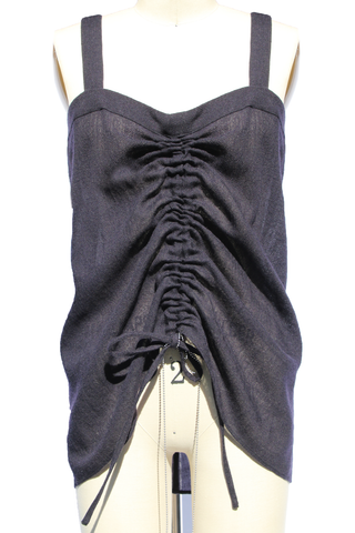 Woven Wool Ruched Blouse