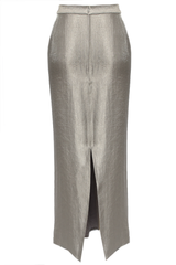     silver-metallic-lame-midi-skirt