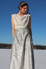 Silver Sequin Skirt