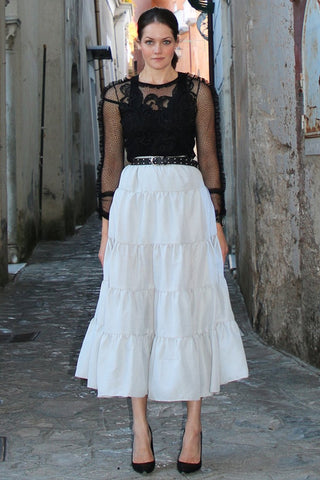 Tiered Silver Skirt