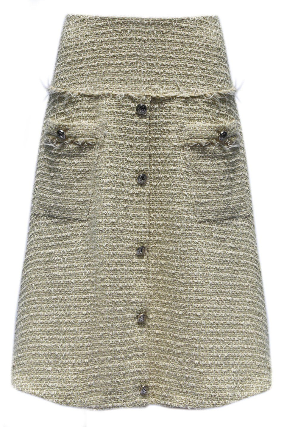 Lime and White Tweed Skirt
