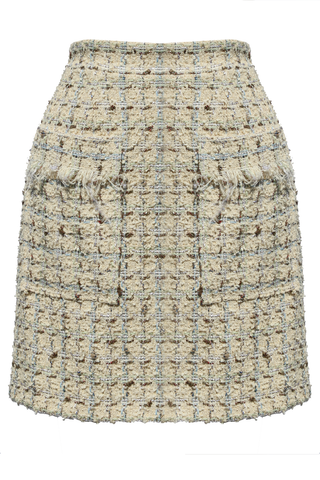 Tweed Mini Skirt with Pockets
