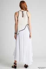white pleated skirt made in nyc